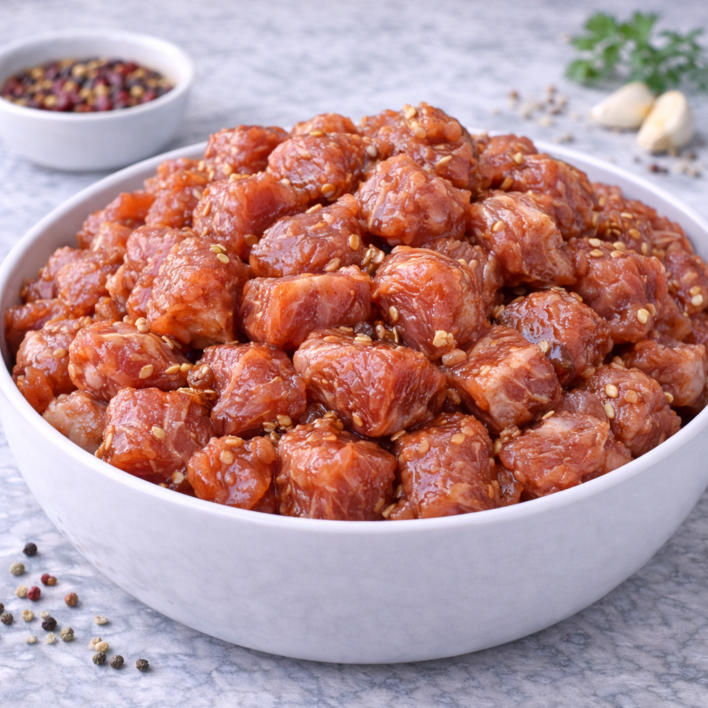 腌制猪肉丁MARINATED PORK CUBE(1KG/PKT)