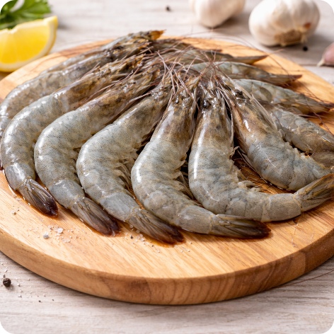 J南美洲活冻白虾 WHITE SHRIMP HOSO(1KG*10BOX/CTN)