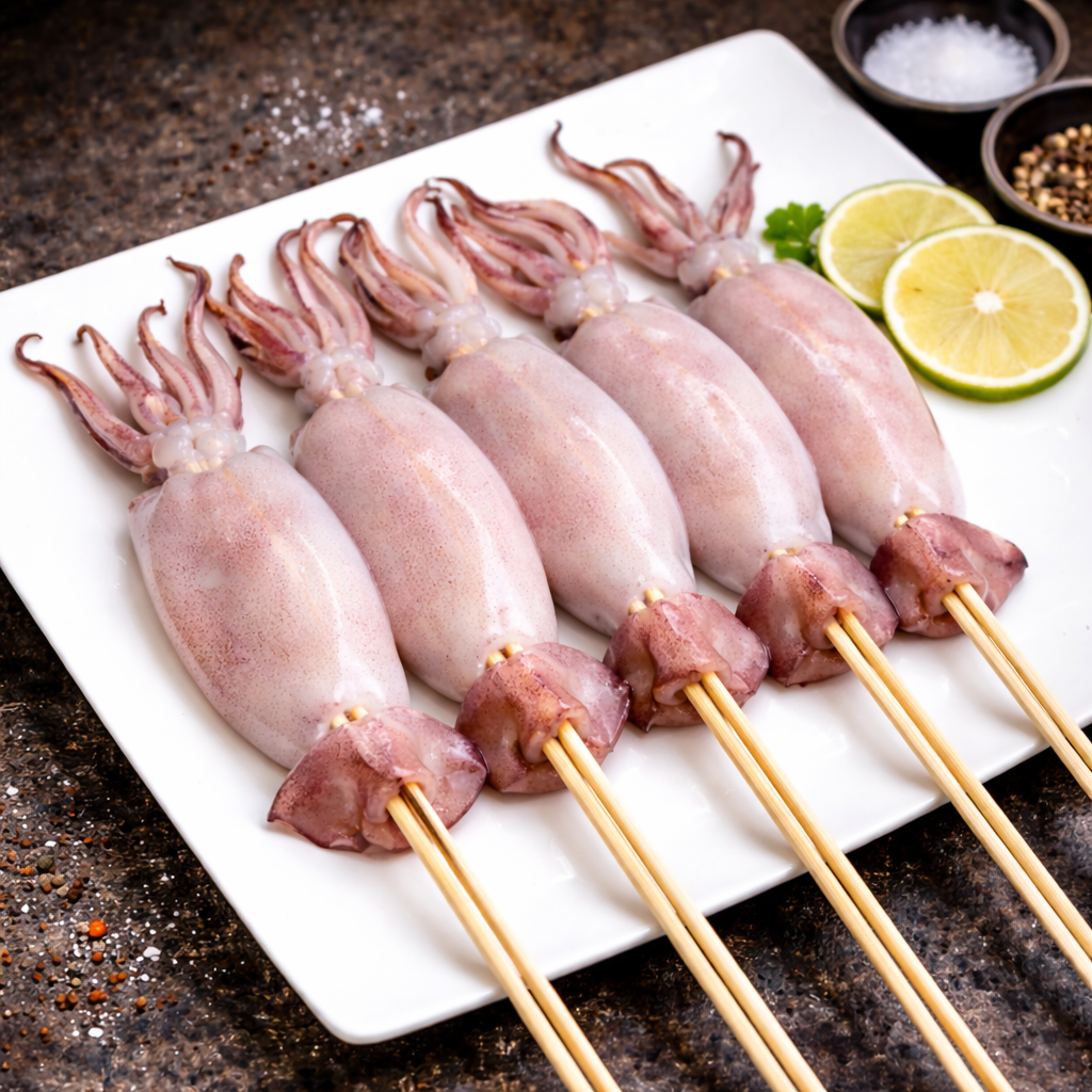 烧烤鱿鱼串 SOTONG GUTTED SKEWER(5PCS/PKT)